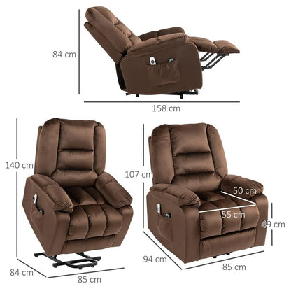 HOMCOM Leathaire Eight Massage Point Armchair, with Heat and Reclining Back - Brown Additional View 3