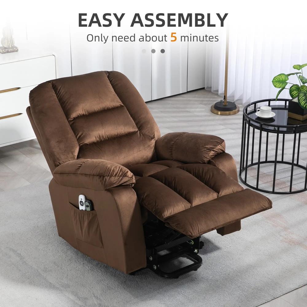 HOMCOM Leathaire Eight Massage Point Armchair, with Heat and Reclining Back - Brown Additional View 8