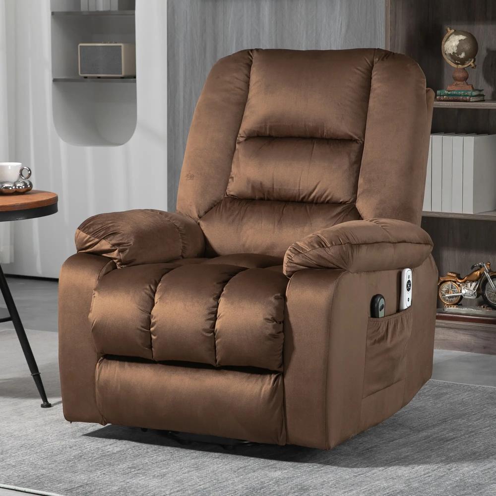 HOMCOM Leathaire Eight Massage Point Armchair, with Heat and Reclining Back - Brown Additional View 10