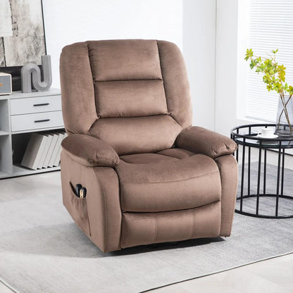 HOMCOM Velvet-Feel Electric Lift-and-Recline Massage Armchair, with Remote - Brown Additional View 11