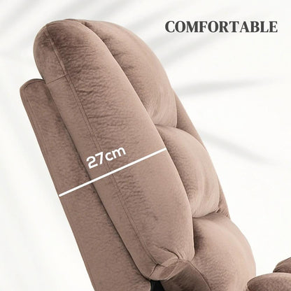 HOMCOM Velvet-Feel Electric Lift-and-Recline Massage Armchair, with Remote - Brown Additional View 8