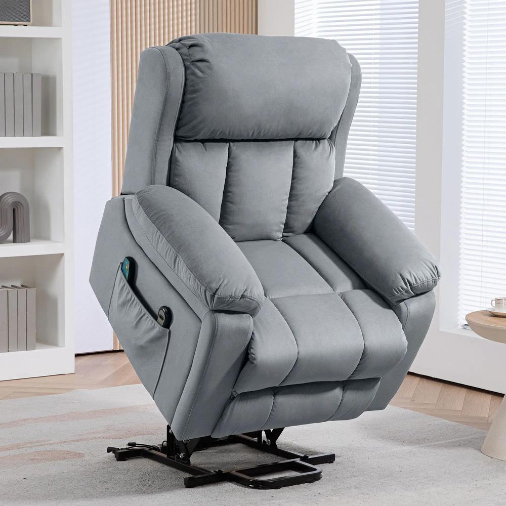 HOMCOM Eight-Point Massage Lift Chair, with Remote - Grey Additional View 2
