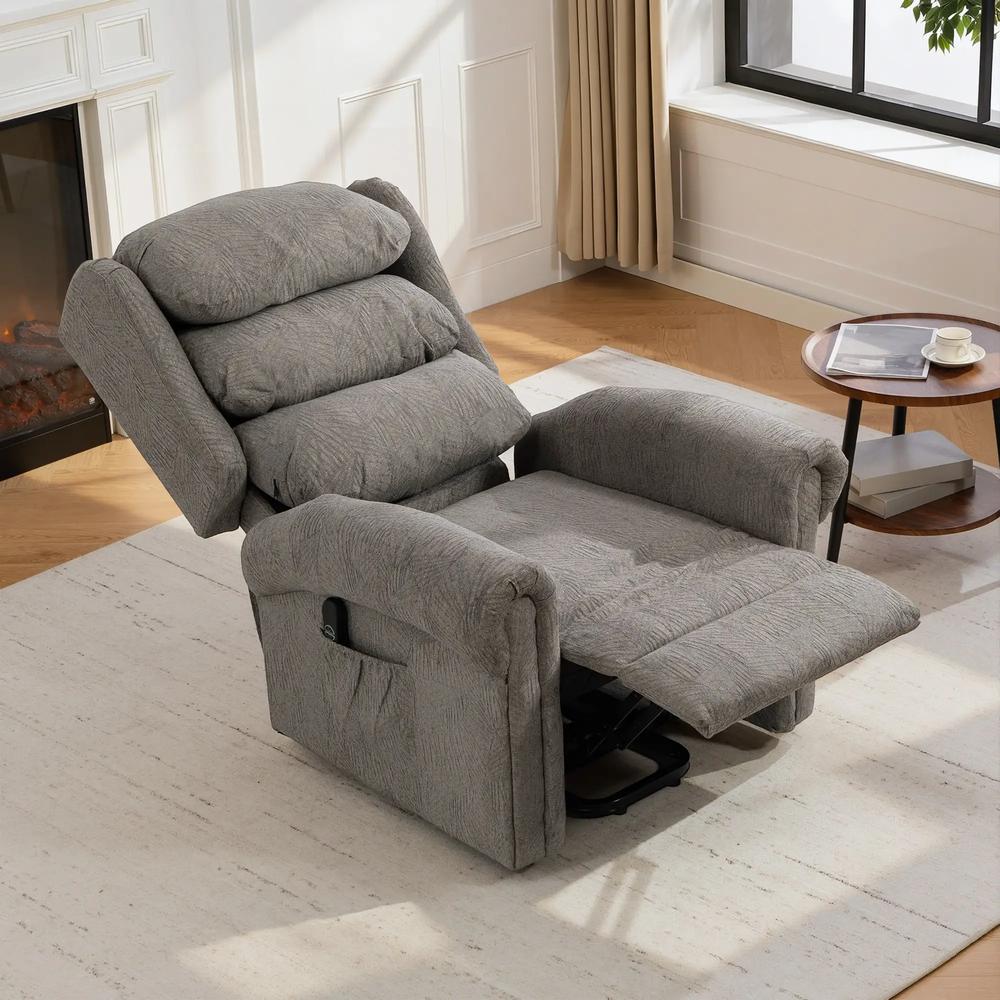 HOMCOM Velvet-Feel Electric Riser Recliner Chair, Power Lift Recliner Chair for Elderly with Remote Control, Dark Grey Additional View 7