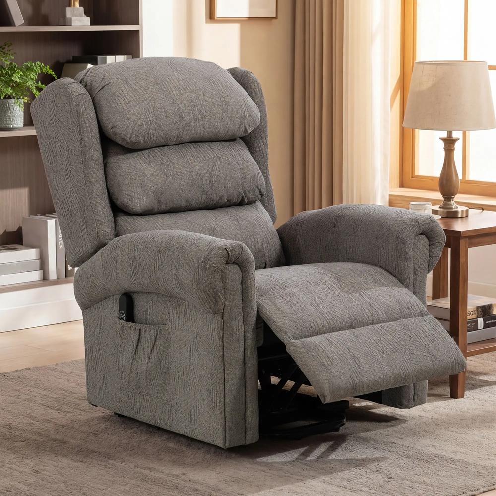 HOMCOM Velvet-Feel Electric Riser Recliner Chair, Power Lift Recliner Chair for Elderly with Remote Control, Dark Grey Additional View 10