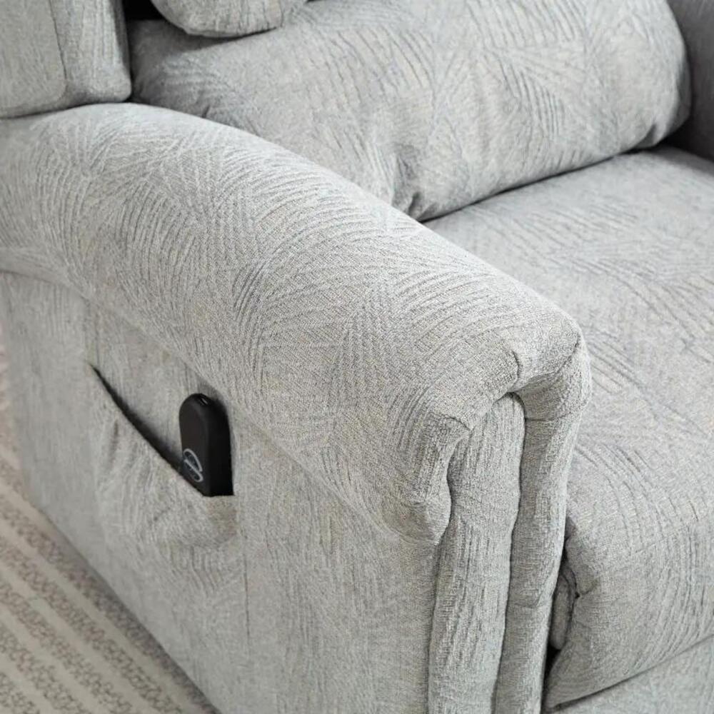 HOMCOM Velvet-Feel 150&deg; Electric Riser Recliner Chair - Grey Additional View 11