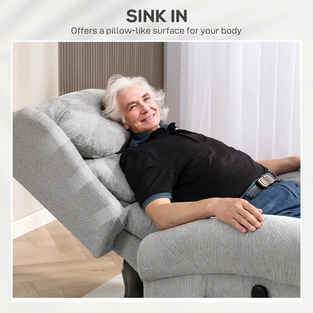 HOMCOM Velvet-Feel 150&deg; Electric Riser Recliner Chair - Grey Additional View 6