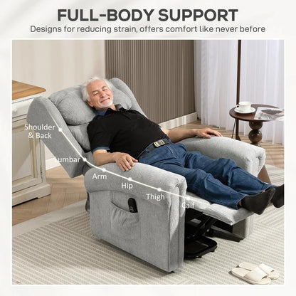 HOMCOM Velvet-Feel 150&deg; Electric Riser Recliner Chair - Grey Additional View 7