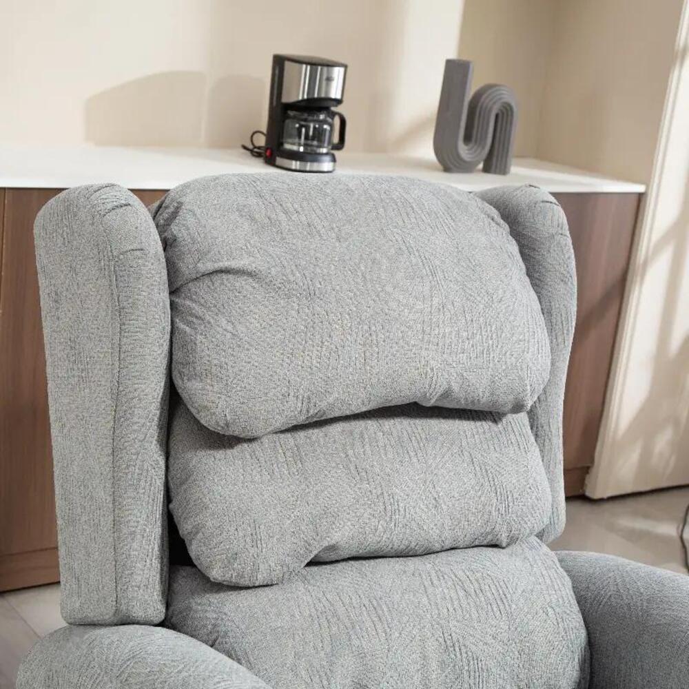 HOMCOM Velvet-Feel 150&deg; Electric Riser Recliner Chair - Grey Additional View 9
