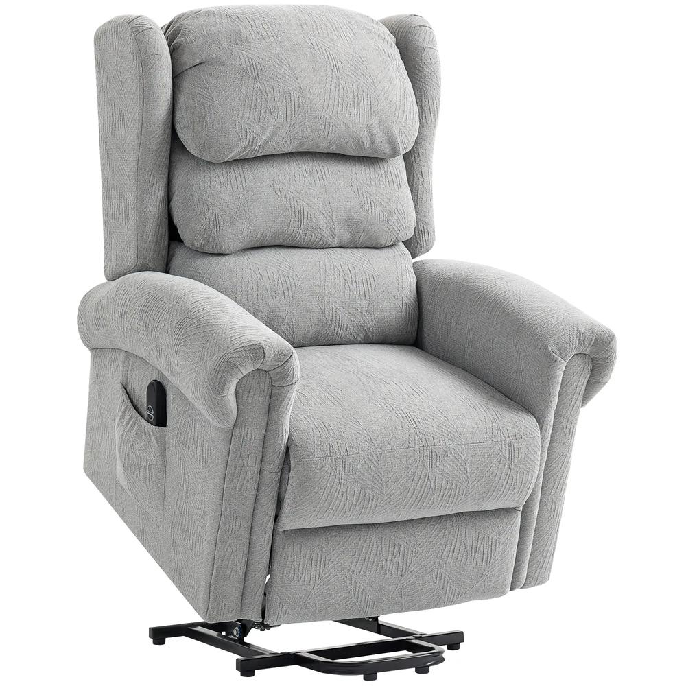 HOMCOM Velvet-Feel 150&deg; Electric Riser Recliner Chair - Grey