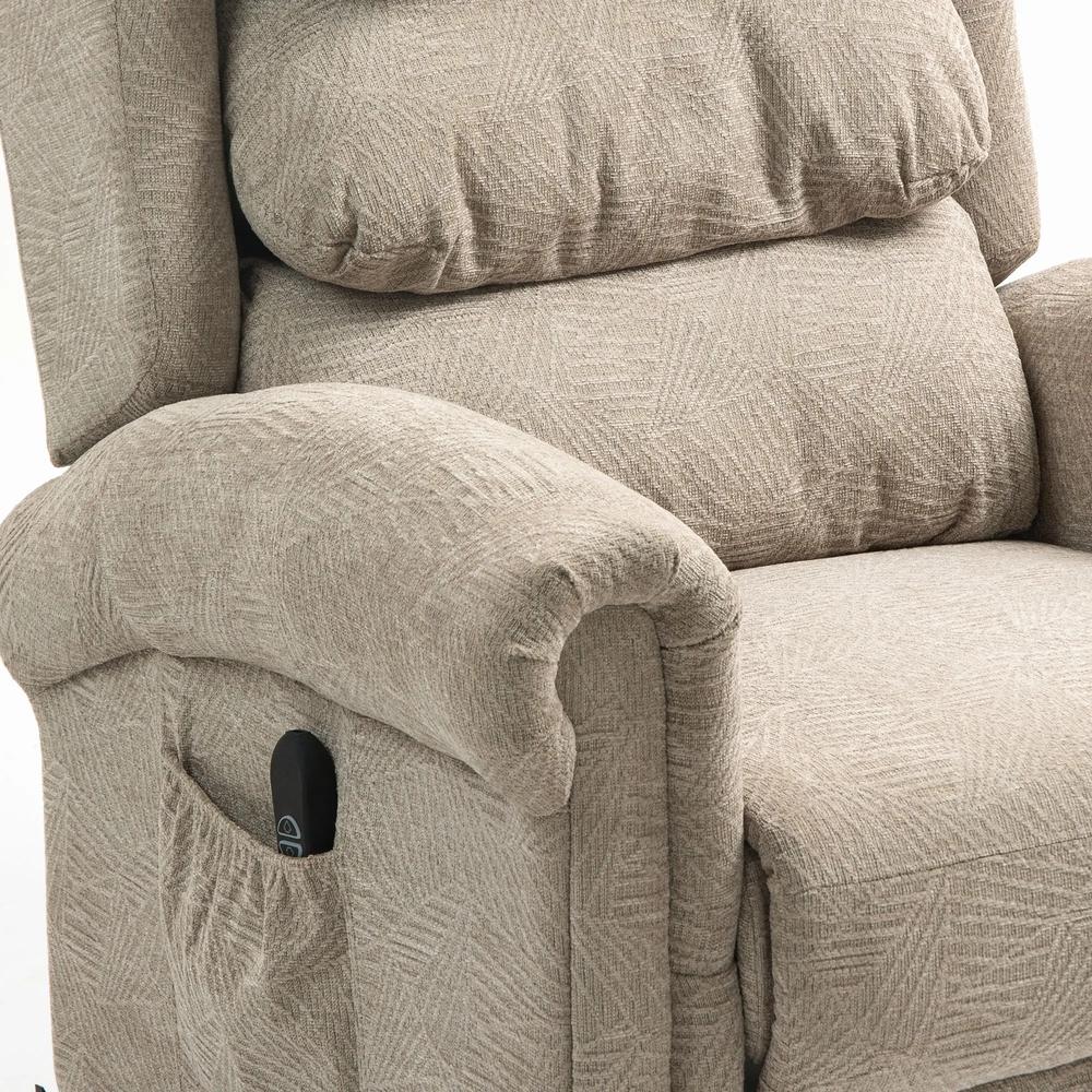 HOMCOM Velvet-Feel Electric Riser Recliner Chair - Khaki Additional View 10