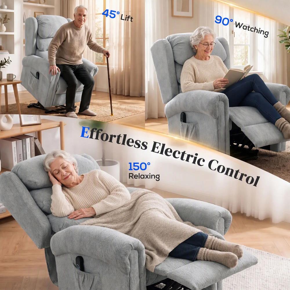 HOMCOM Velvet-Feel Electric Riser Recliner Chair Additional View 4