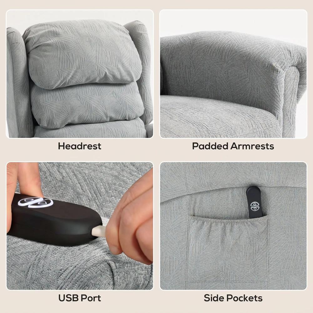 HOMCOM Velvet-Feel Electric Riser Recliner Chair Additional View 6