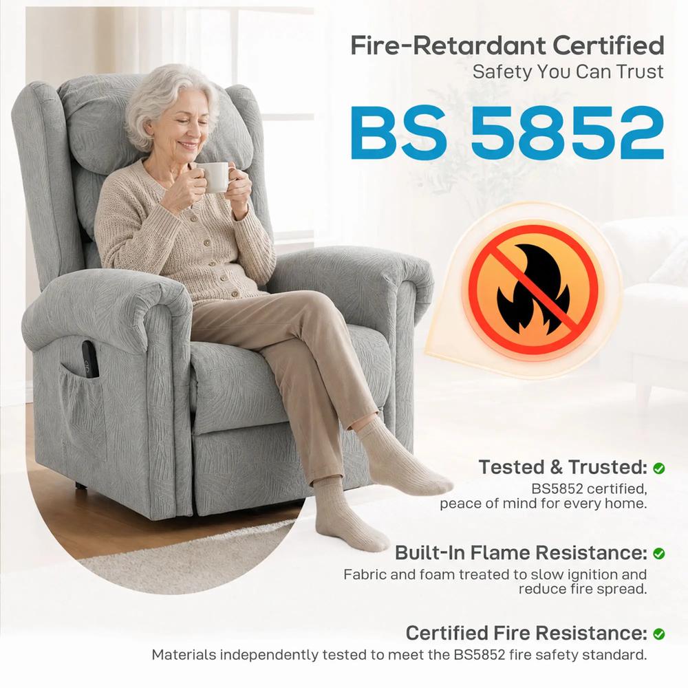 HOMCOM Velvet-Feel Electric Riser Recliner Chair Additional View 7