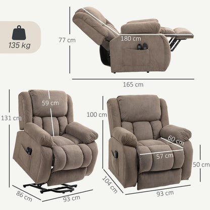 HOMCOM Recliner Armchair Lift Chair, Electric Recliner Chair with Vibration Massage and Heat, Wide Seat, USB Port Additional View 18