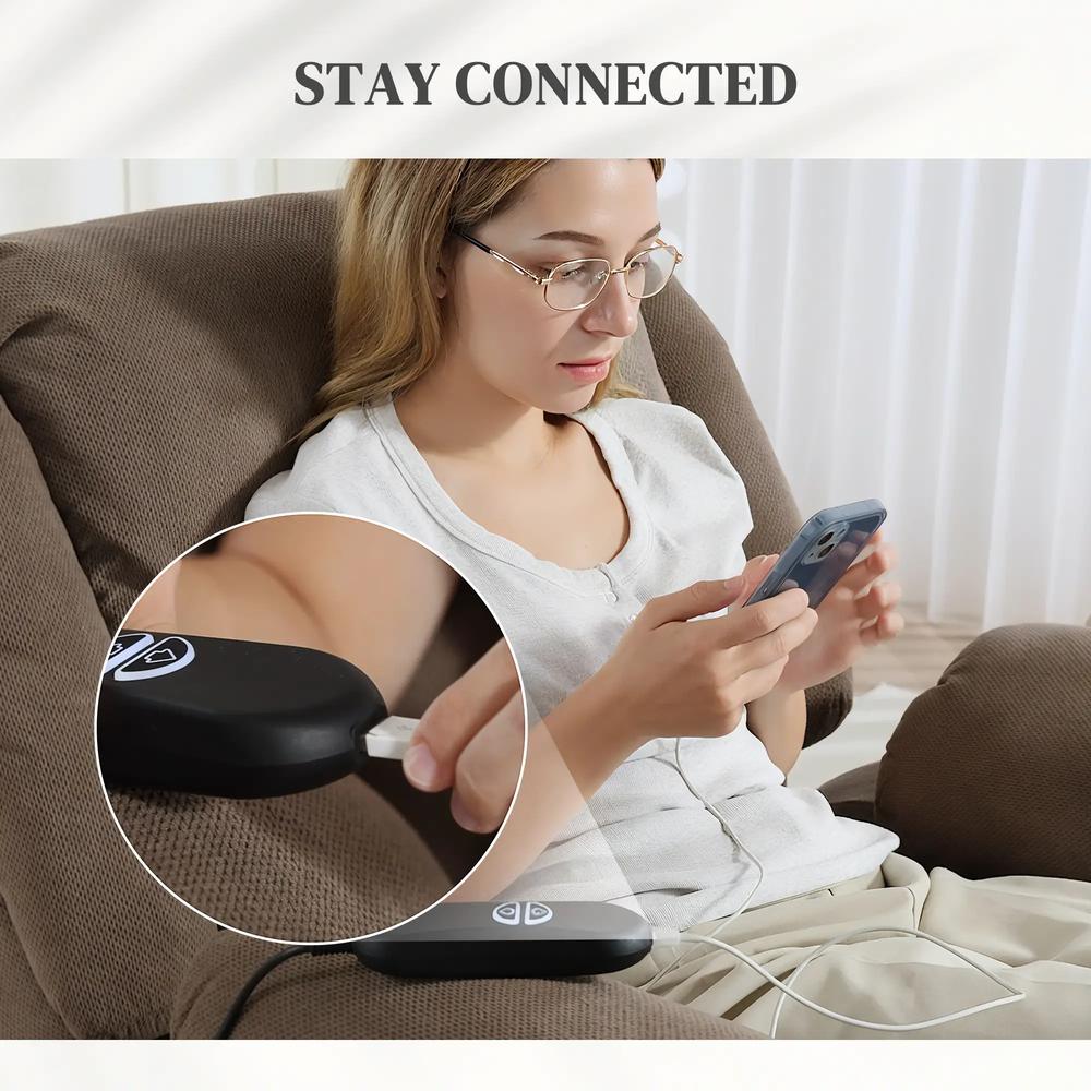 HOMCOM Recliner Armchair Lift Chair, Electric Recliner Chair with Vibration Massage and Heat, Wide Seat, USB Port Additional View 23