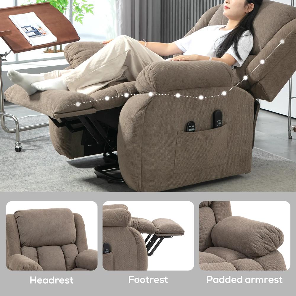 HOMCOM Recliner Armchair Lift Chair, Electric Recliner Chair with Vibration Massage and Heat, Wide Seat, USB Port Additional View 24