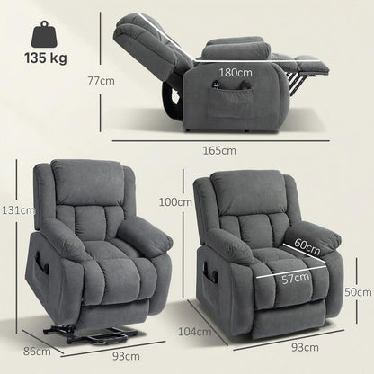 HOMCOM Recliner Armchair Lift Chair, Electric Recliner Chair with Vibration Massage and Heat, Wide Seat, USB Port Additional View 34