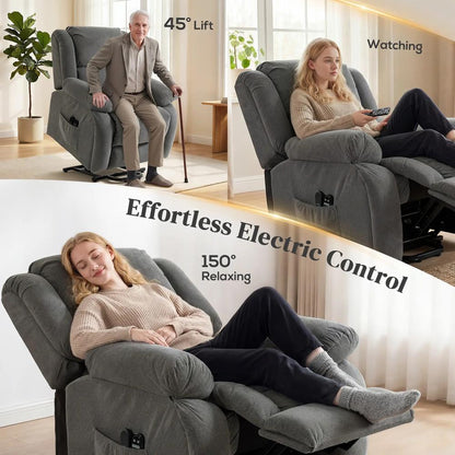 HOMCOM Recliner Armchair Lift Chair, Electric Recliner Chair with Vibration Massage and Heat, Wide Seat, USB Port Additional View 36