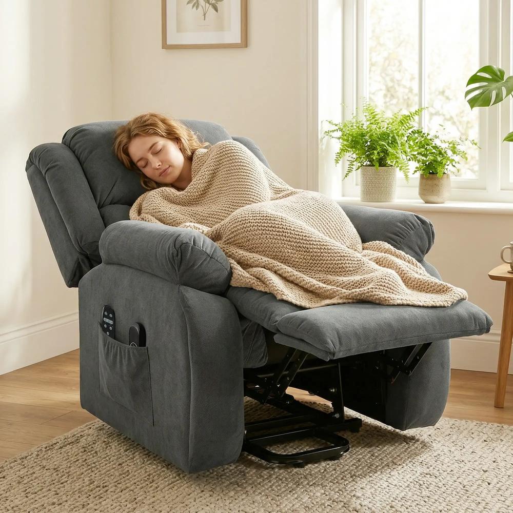 HOMCOM Recliner Armchair Lift Chair, Electric Recliner Chair with Vibration Massage and Heat, Wide Seat, USB Port Additional View 39