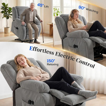 HOMCOM Recliner Armchair Lift Chair, Electric Recliner Chair with Vibration Massage and Heat, Wide Seat, USB Port Additional View 4