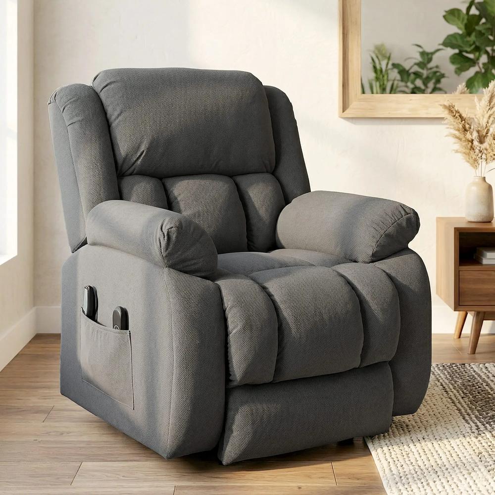 HOMCOM Recliner Armchair Lift Chair, Electric Recliner Chair with Vibration Massage and Heat, Wide Seat, USB Port Additional View 41