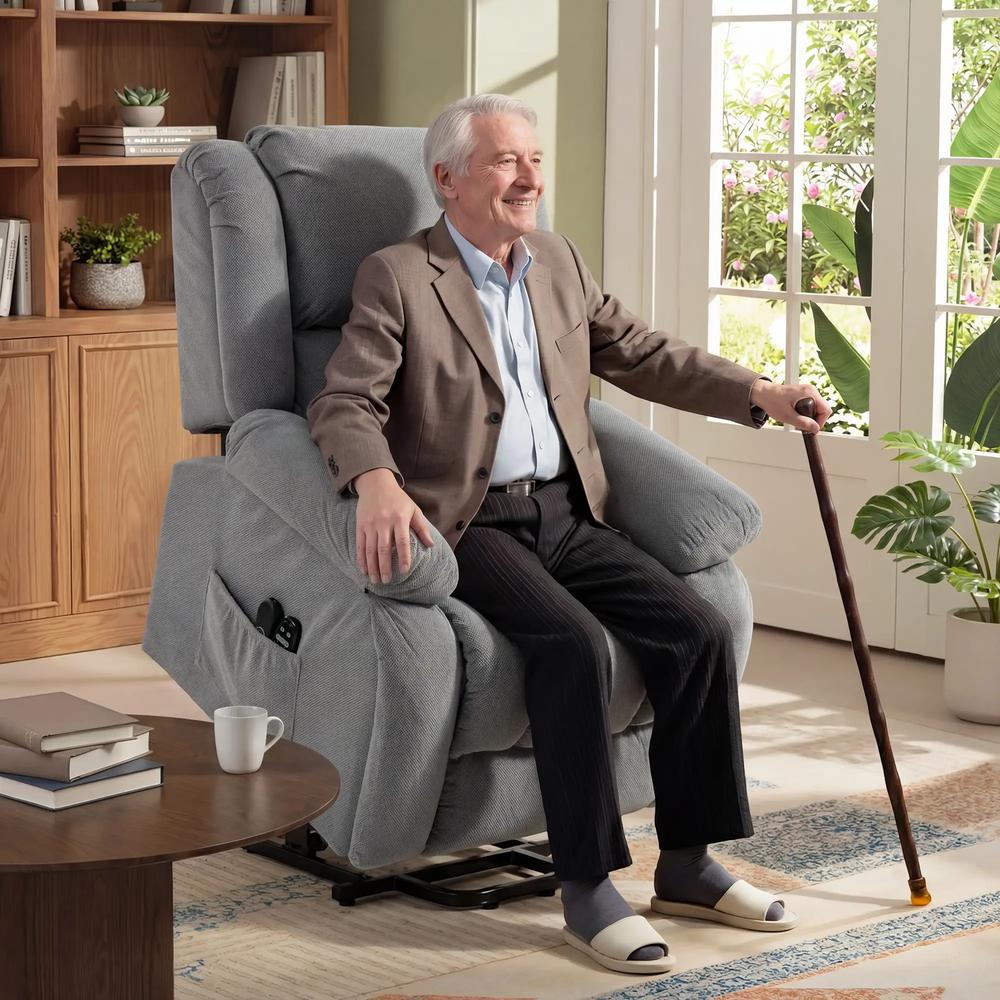 HOMCOM Recliner Armchair Lift Chair, Electric Recliner Chair with Vibration Massage and Heat, Wide Seat, USB Port Additional View 44