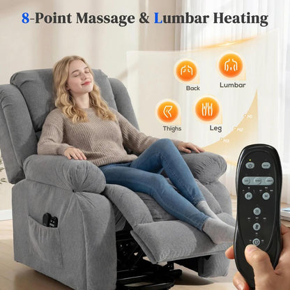 HOMCOM Recliner Armchair Lift Chair, Electric Recliner Chair with Vibration Massage and Heat, Wide Seat, USB Port Additional View 5