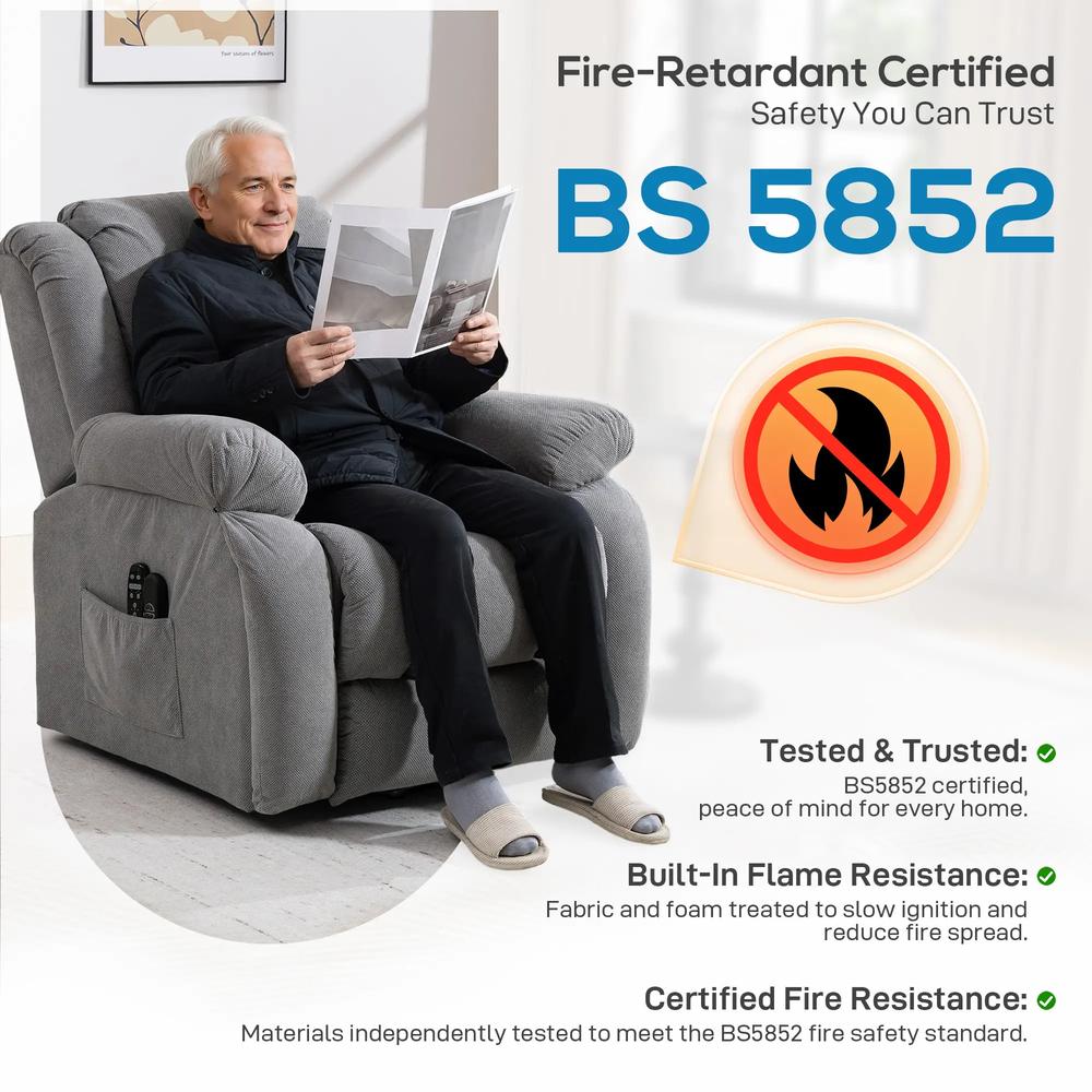 HOMCOM Recliner Armchair Lift Chair, Electric Recliner Chair with Vibration Massage and Heat, Wide Seat, USB Port Additional View 51