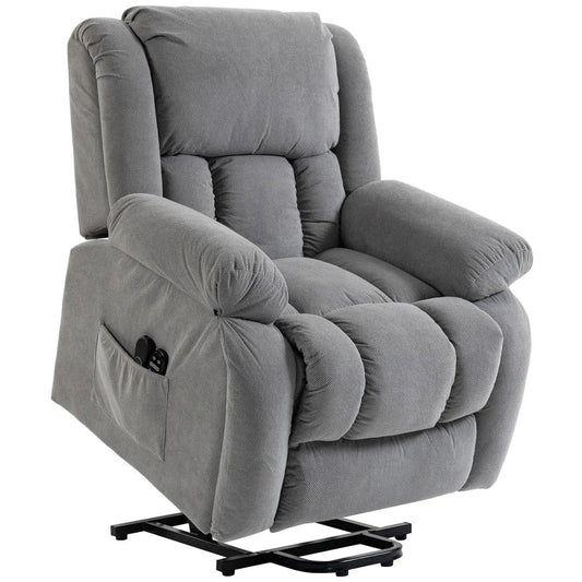 HOMCOM Recliner Armchair Lift Chair, Electric Recliner Chair with Vibration Massage and Heat, Wide Seat, USB Port