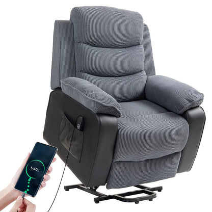 HOMCOM Overstuffed Corduroy Electric Lift Chair Additional View 12