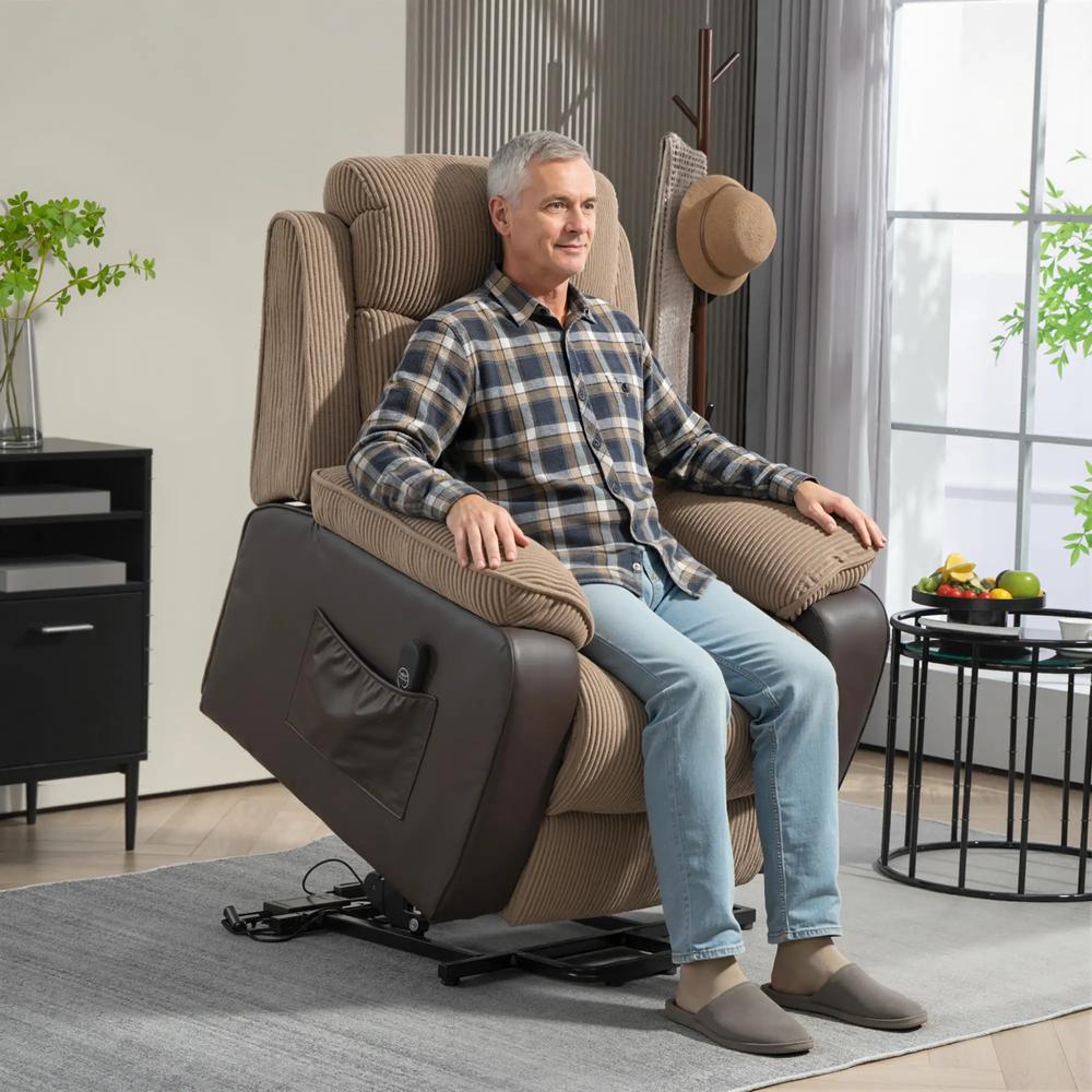 HOMCOM Overstuffed Corduroy Electric Lift Chair Additional View 14
