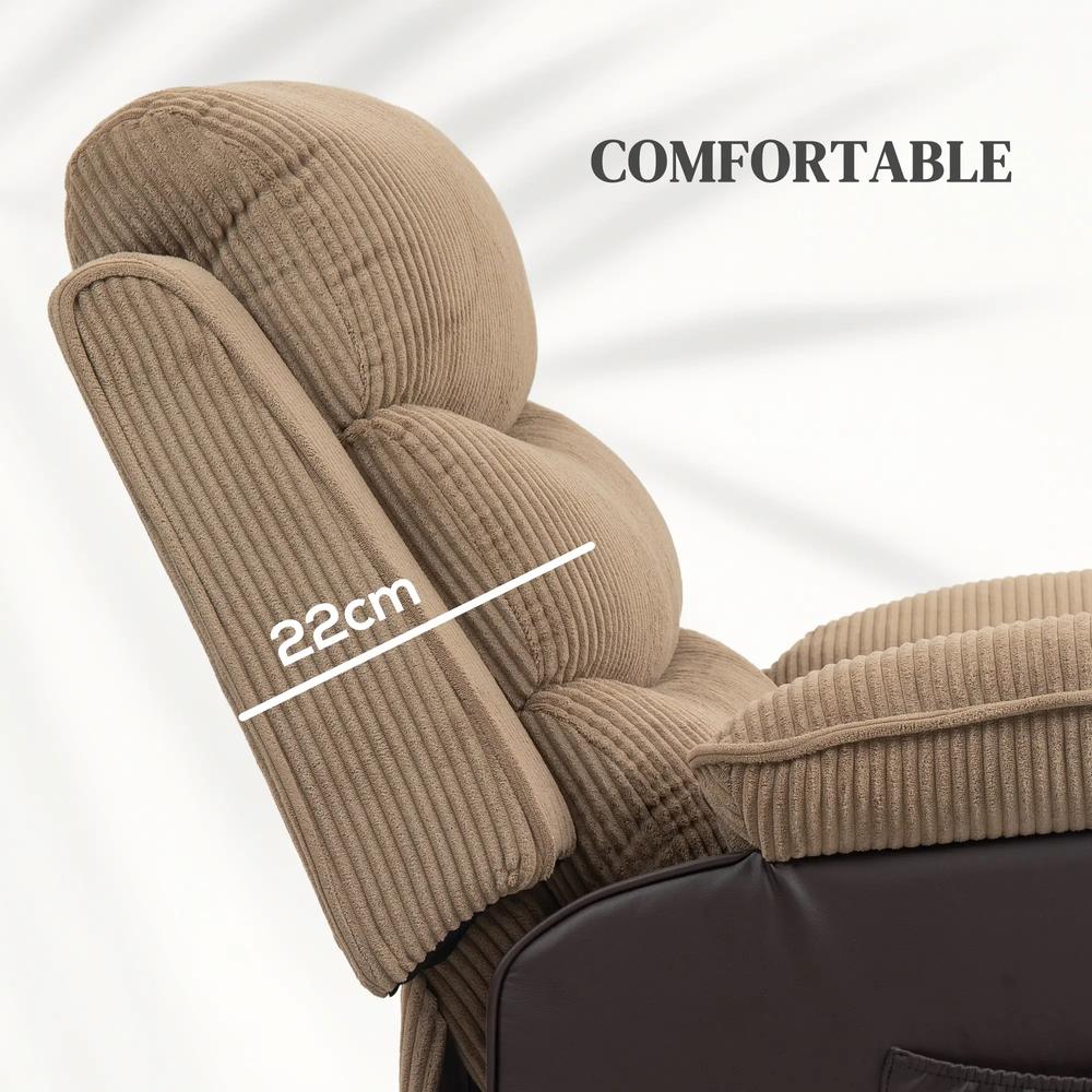 HOMCOM Overstuffed Corduroy Electric Lift Chair Additional View 18