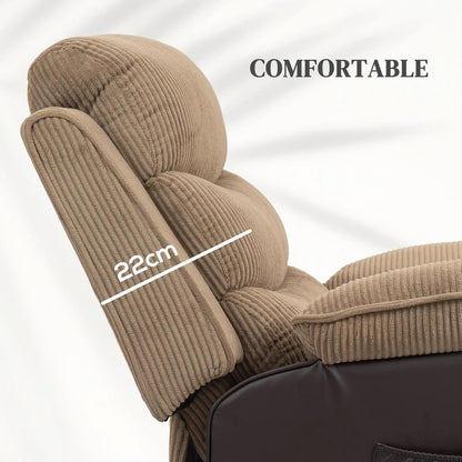 HOMCOM Overstuffed Corduroy Electric Lift Chair Additional View 18