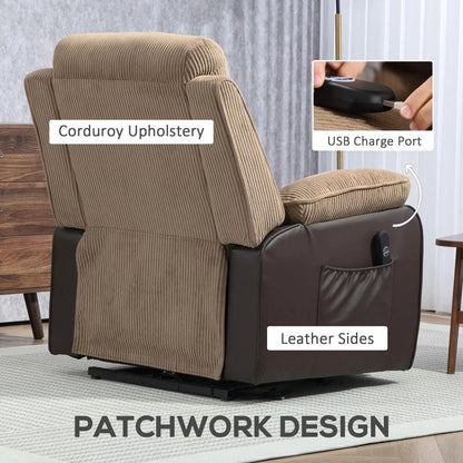 HOMCOM Overstuffed Corduroy Electric Lift Chair Additional View 20