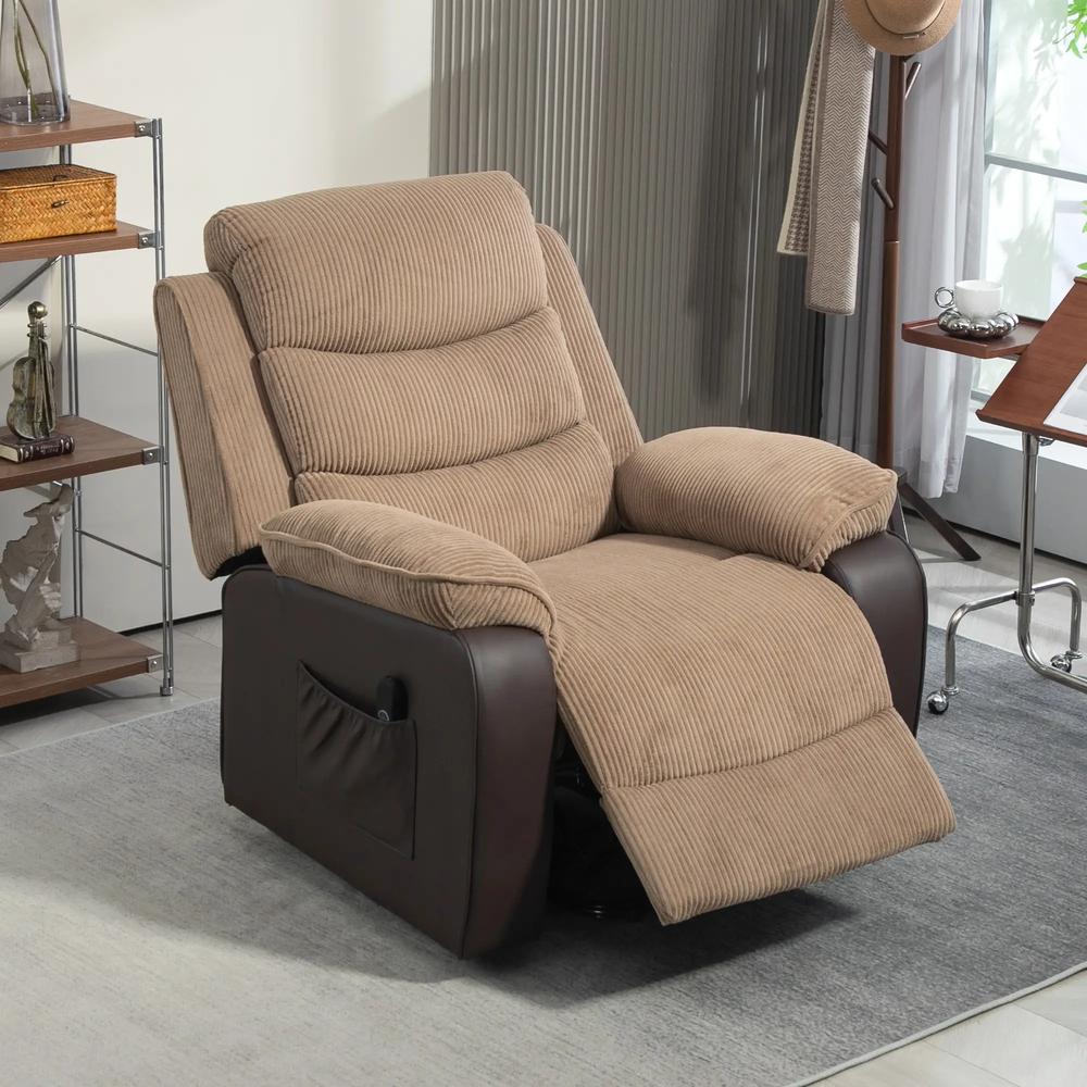 HOMCOM Overstuffed Corduroy Electric Lift Chair Additional View 22