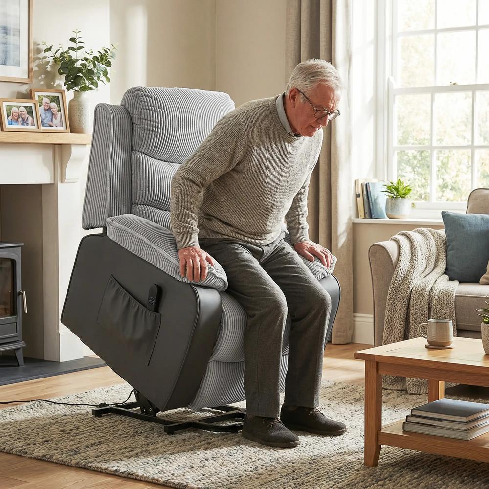 HOMCOM Overstuffed Corduroy Electric Lift Chair Additional View 25