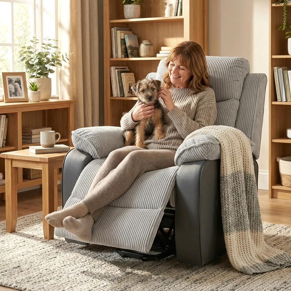 HOMCOM Overstuffed Corduroy Electric Lift Chair Additional View 33