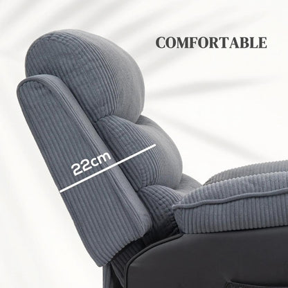 HOMCOM Overstuffed Corduroy Electric Lift Chair Additional View 6