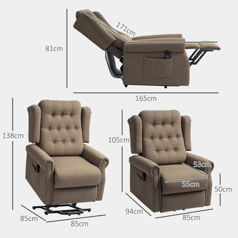 HOMCOM 45&deg; Lifting Riser and Recliner Armchair Additional View 17