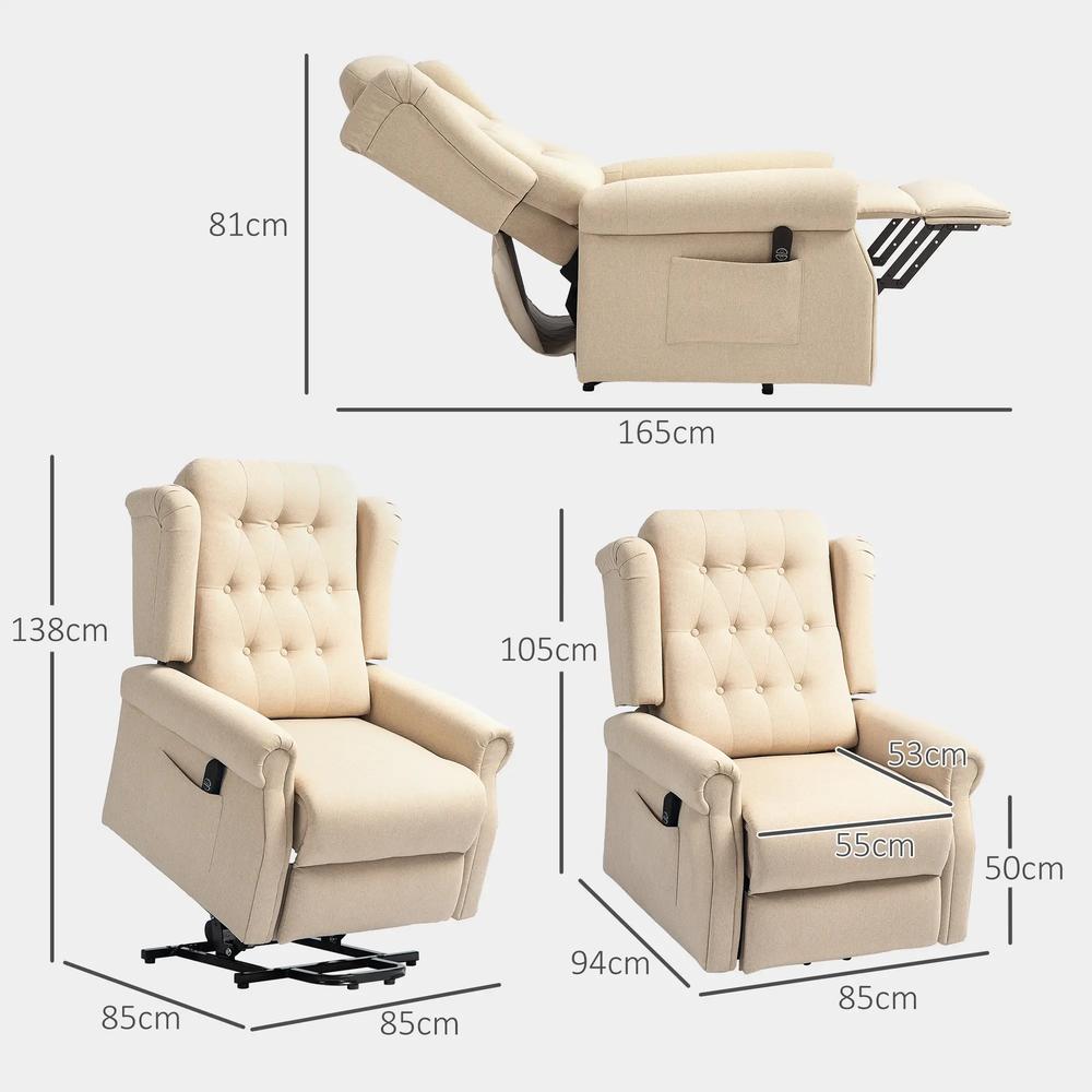 HOMCOM 45&deg; Lifting Riser and Recliner Armchair Additional View 3