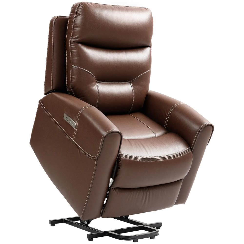 HOMCOM Power Lift Recliner Chair for Elderly, Overstuffed Faux Leather Riser and Reclining Chair with USB A+C Ports, Recliner Armchair for Living Room Additional View 12