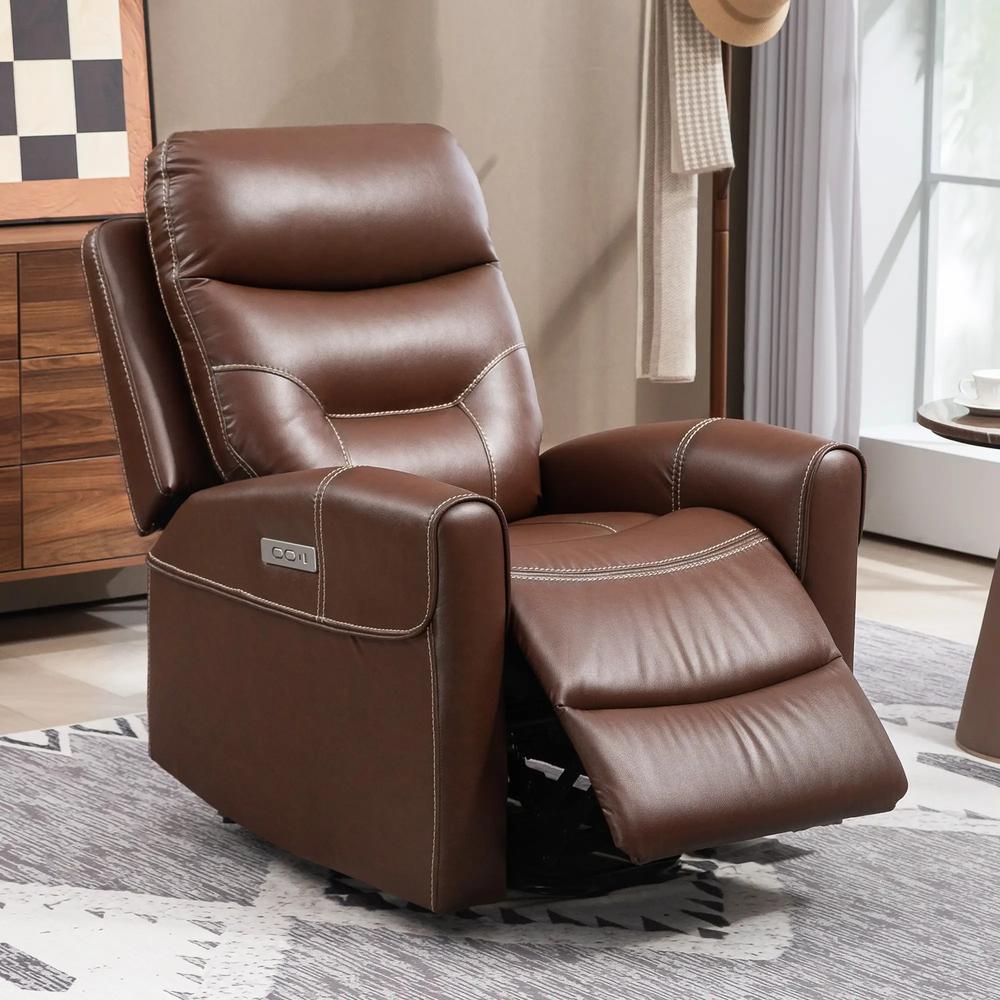 HOMCOM Power Lift Recliner Chair for Elderly, Overstuffed Faux Leather Riser and Reclining Chair with USB A+C Ports, Recliner Armchair for Living Room Additional View 21