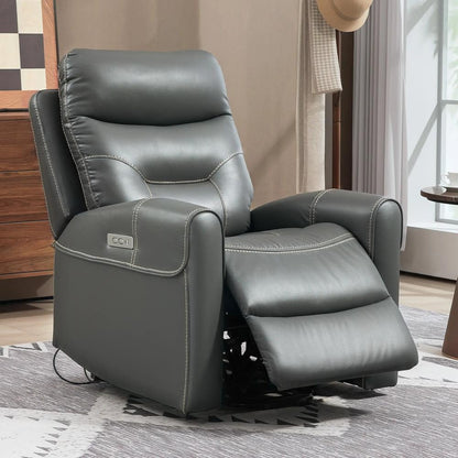 HOMCOM Power Lift Recliner Chair for Elderly, Overstuffed Faux Leather Riser and Reclining Chair with USB A+C Ports, Recliner Armchair for Living Room Additional View 10
