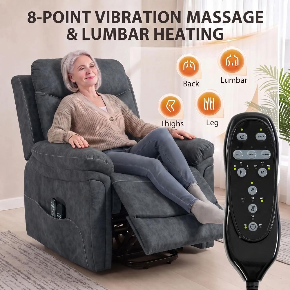 HOMCOM Power Lift Recliner Chair with Vibration Massage, Heat Additional View 20
