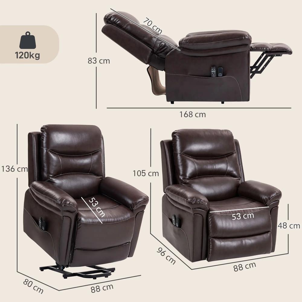 HOMCOM Power Lift Recliner Chair with Vibration Massage, Heat Additional View 3