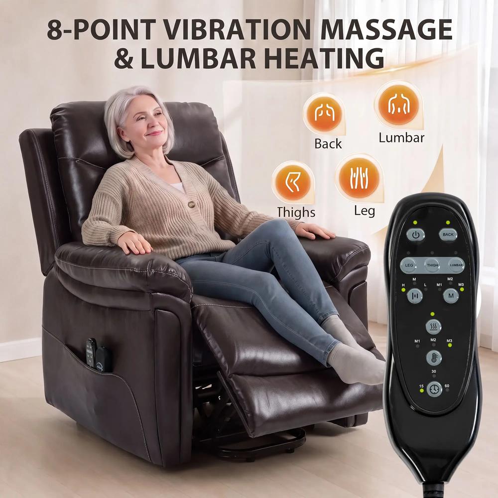 HOMCOM Power Lift Recliner Chair with Vibration Massage, Heat Additional View 5