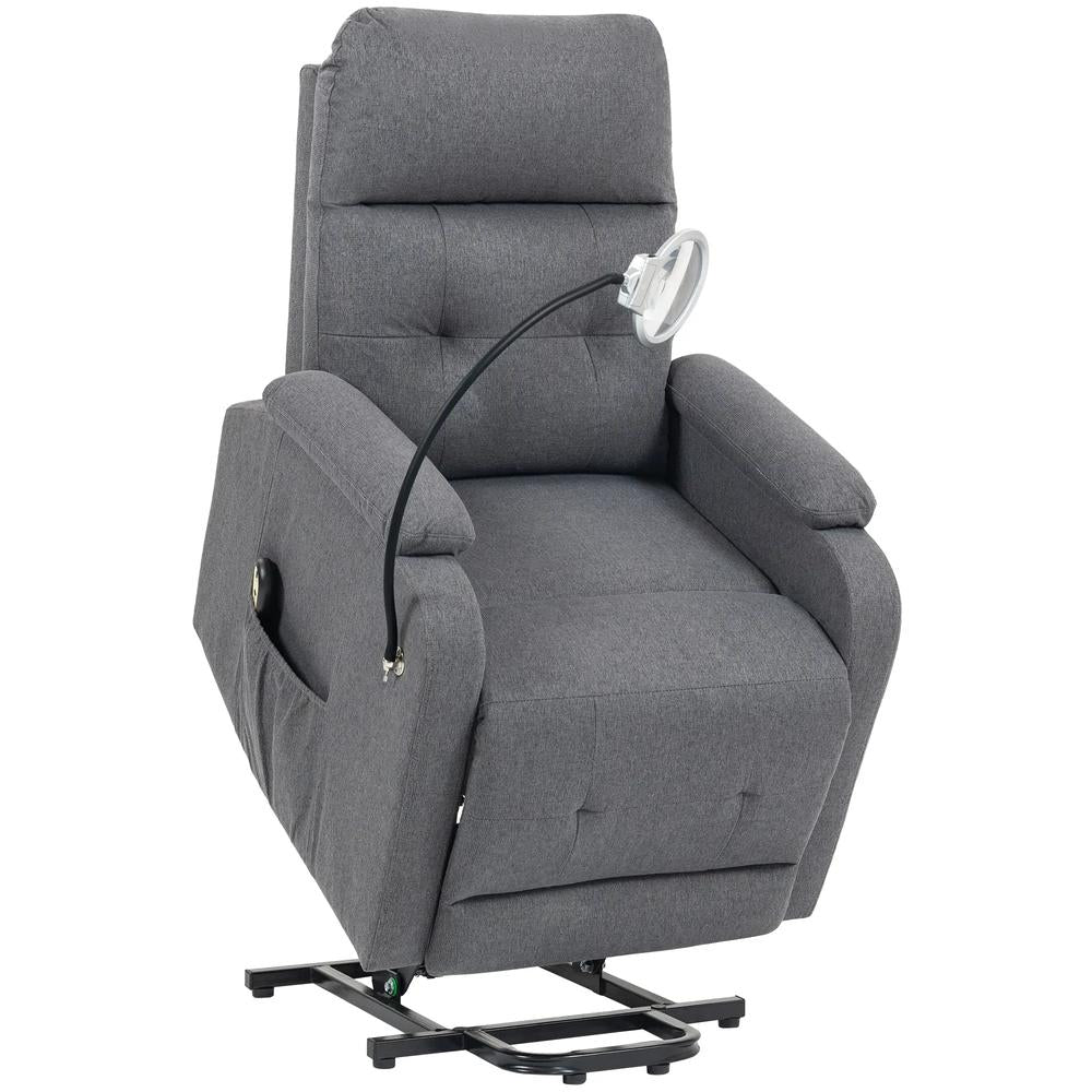 HOMCOM Electric Rise/Recline Armchair, with Reading Light