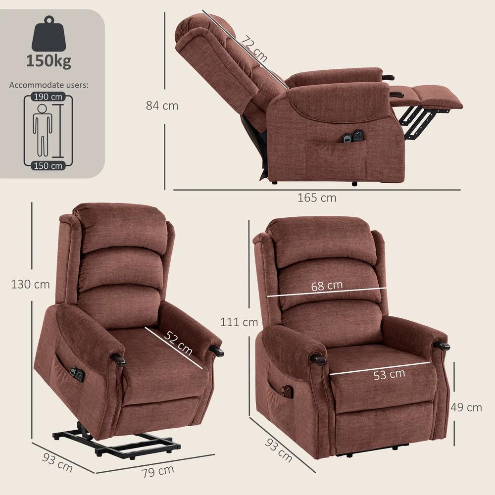 HOMCOM Power Lift Recliner with Vibration Massage and Heat, Lift Chair for Tall with Wood Grip, Pocket Spring Additional View 18