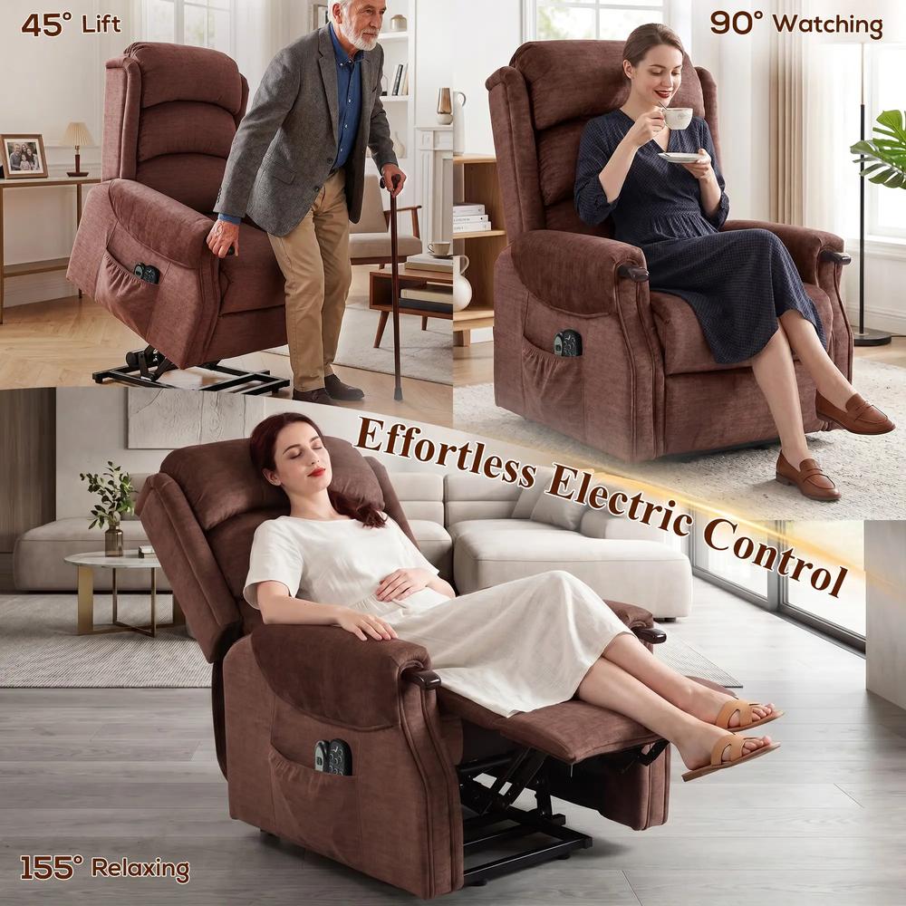 HOMCOM Power Lift Recliner with Vibration Massage and Heat, Lift Chair for Tall with Wood Grip, Pocket Spring Additional View 19