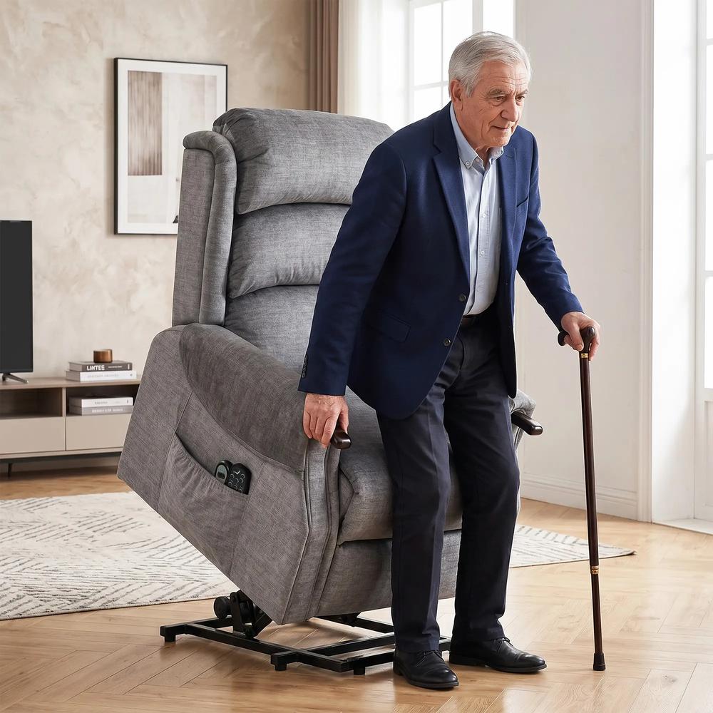 HOMCOM Power Lift Recliner with Vibration Massage and Heat, Lift Chair for Tall with Wood Grip, Pocket Spring Additional View 2
